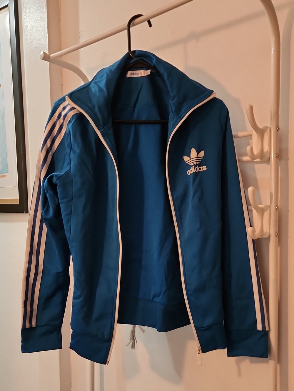adidas Blue Track Jacket with White Stripes